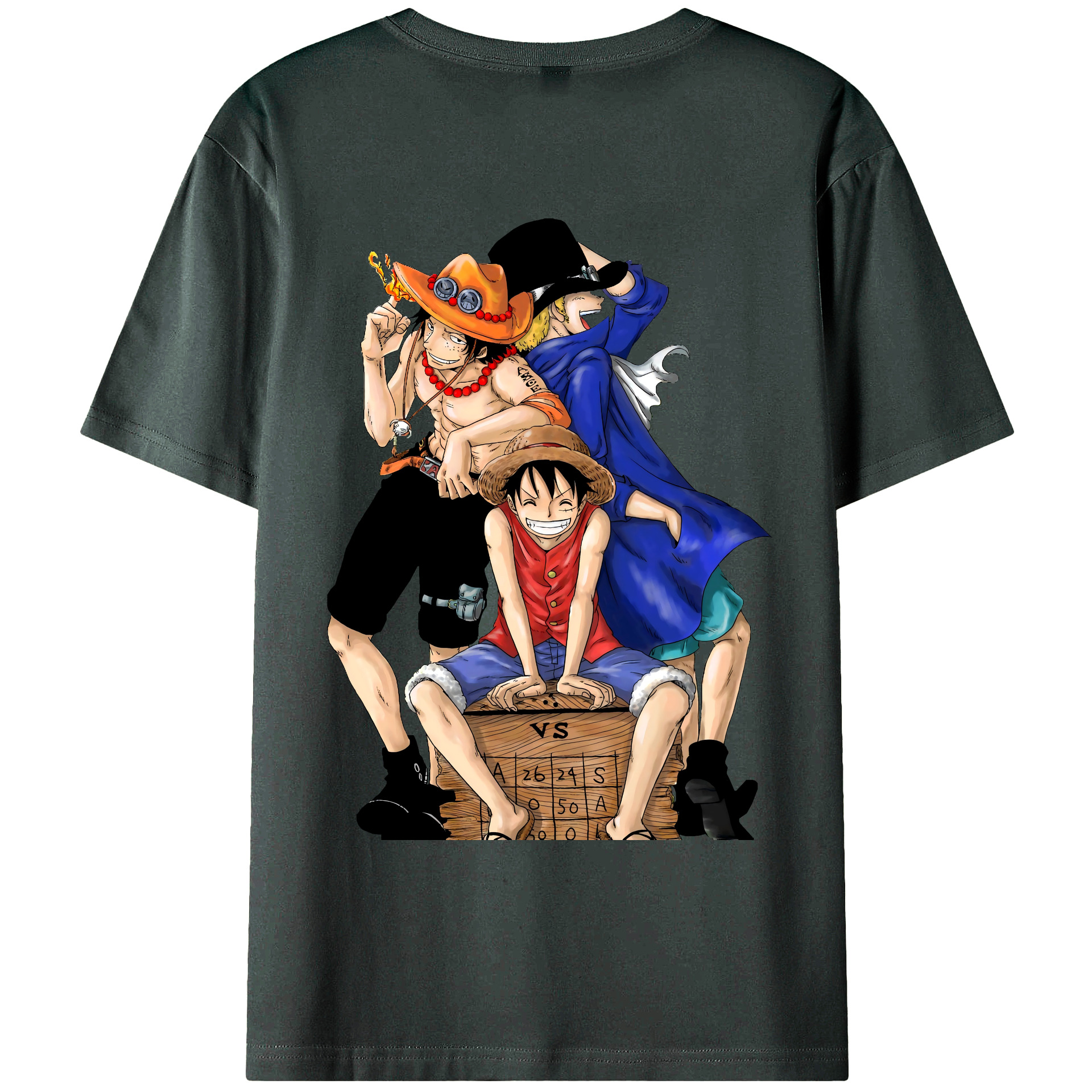 ワンピース モンキー・D・ルフィ ONE PIECE Monkey D. Luffy 綿100％ メンズ半袖Tシャツ（バックプリント） 通気性
